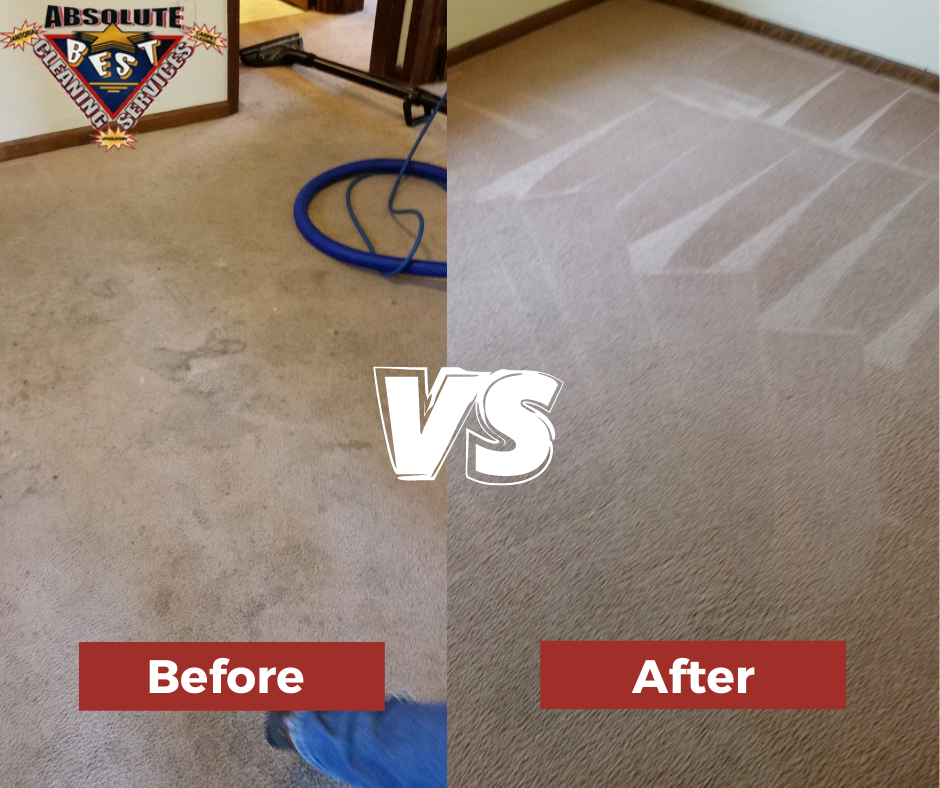 Carpet Cleaning Beforeafter a side by side photo of a before and after cleaning service
